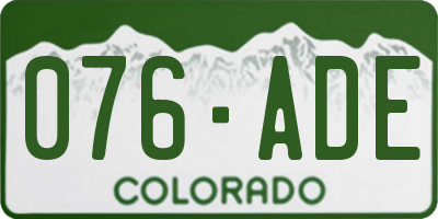 CO license plate 076ADE