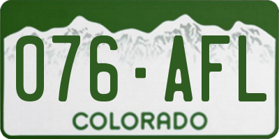 CO license plate 076AFL