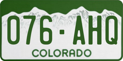 CO license plate 076AHQ
