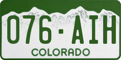 CO license plate 076AIH