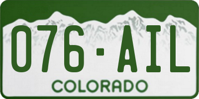 CO license plate 076AIL