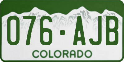 CO license plate 076AJB