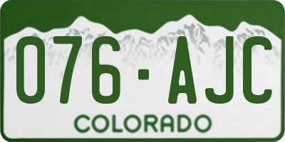 CO license plate 076AJC