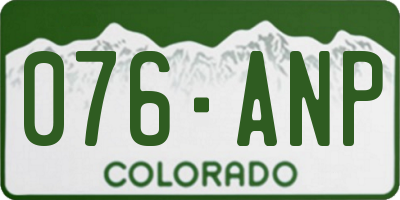 CO license plate 076ANP