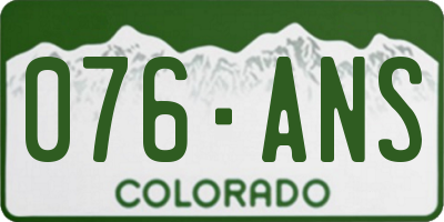 CO license plate 076ANS