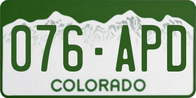 CO license plate 076APD
