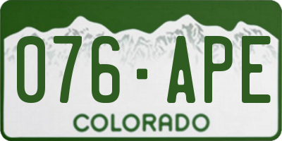 CO license plate 076APE