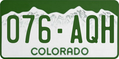 CO license plate 076AQH