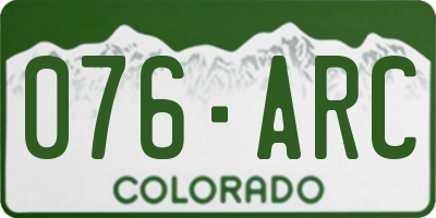 CO license plate 076ARC