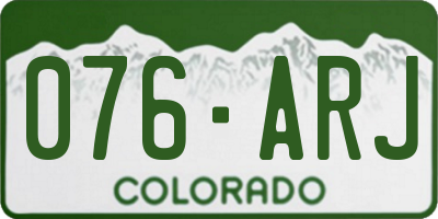 CO license plate 076ARJ