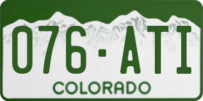 CO license plate 076ATI