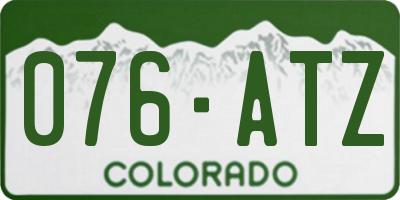 CO license plate 076ATZ