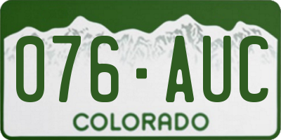 CO license plate 076AUC