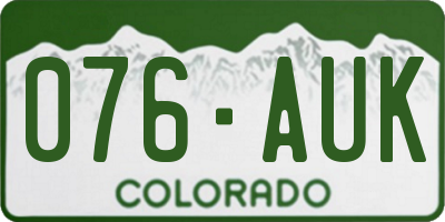 CO license plate 076AUK