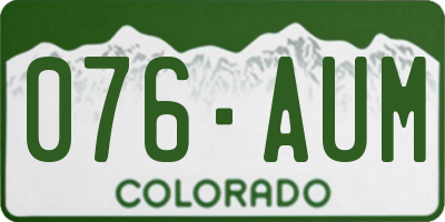 CO license plate 076AUM