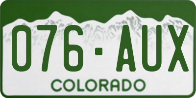CO license plate 076AUX
