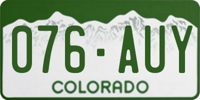 CO license plate 076AUY