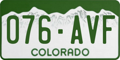 CO license plate 076AVF