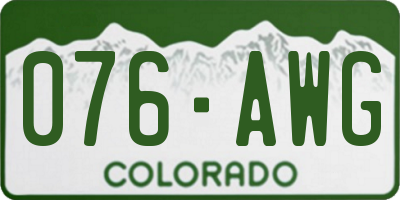 CO license plate 076AWG