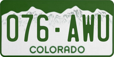 CO license plate 076AWU