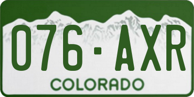 CO license plate 076AXR