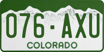 CO license plate 076AXU