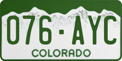 CO license plate 076AYC