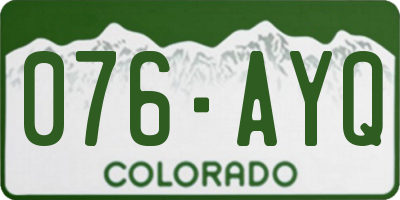 CO license plate 076AYQ