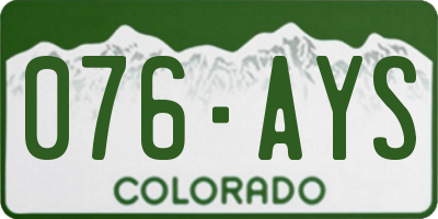CO license plate 076AYS