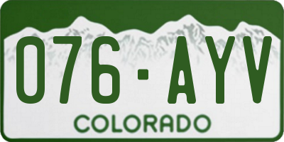 CO license plate 076AYV