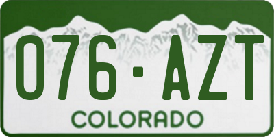 CO license plate 076AZT