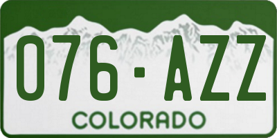 CO license plate 076AZZ