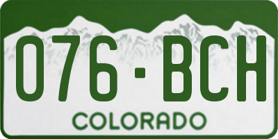 CO license plate 076BCH