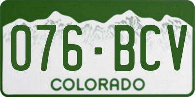 CO license plate 076BCV