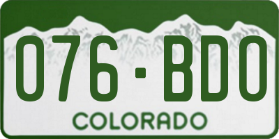 CO license plate 076BDO