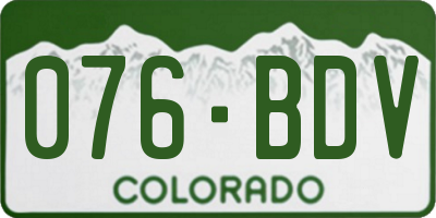 CO license plate 076BDV