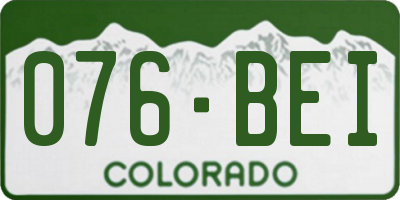 CO license plate 076BEI