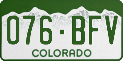 CO license plate 076BFV