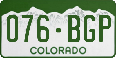 CO license plate 076BGP