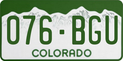 CO license plate 076BGU