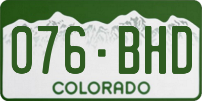 CO license plate 076BHD