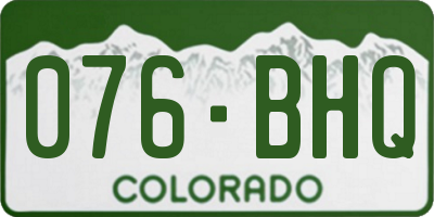 CO license plate 076BHQ