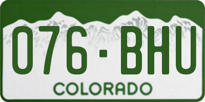 CO license plate 076BHU