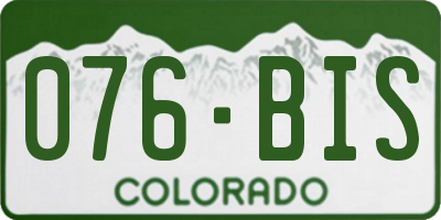 CO license plate 076BIS