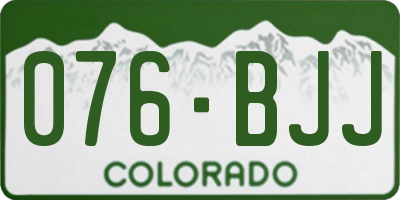 CO license plate 076BJJ