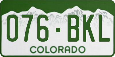 CO license plate 076BKL