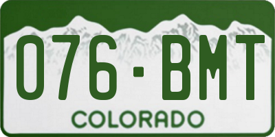 CO license plate 076BMT