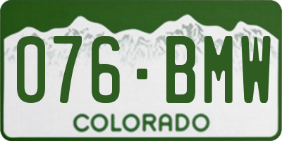 CO license plate 076BMW