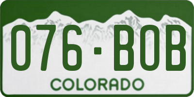 CO license plate 076BOB