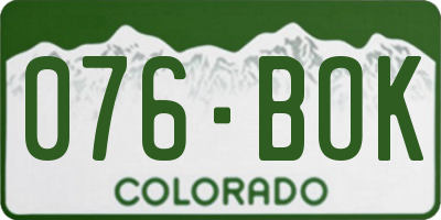 CO license plate 076BOK